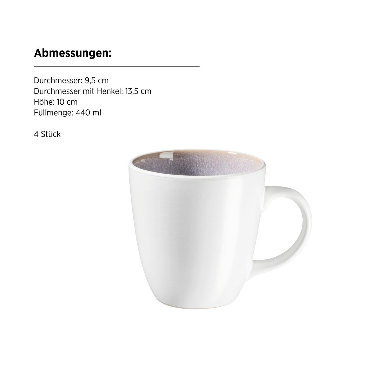 Kombiservice Steinzeug, Flieder, 16-teilig - Flieder, Basics, Keramik - Mäser