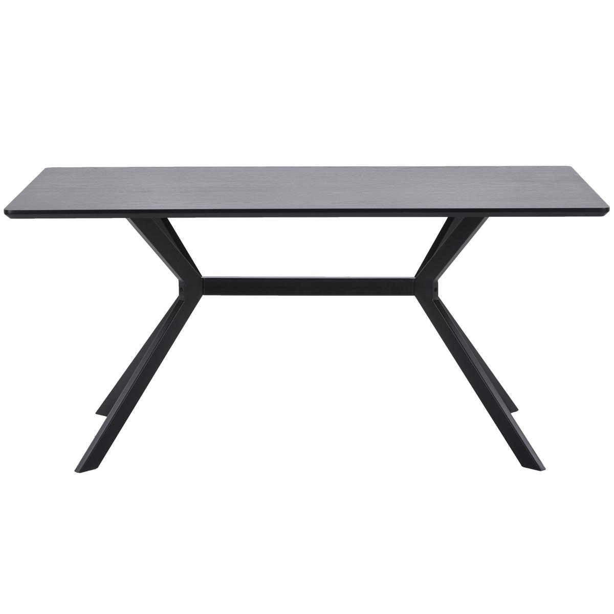 Esstisch Bruno Schwarz B: 160 cm - Schwarz, Design, Holzwerkstoff/Metall (160/90/75cm) - Livetastic