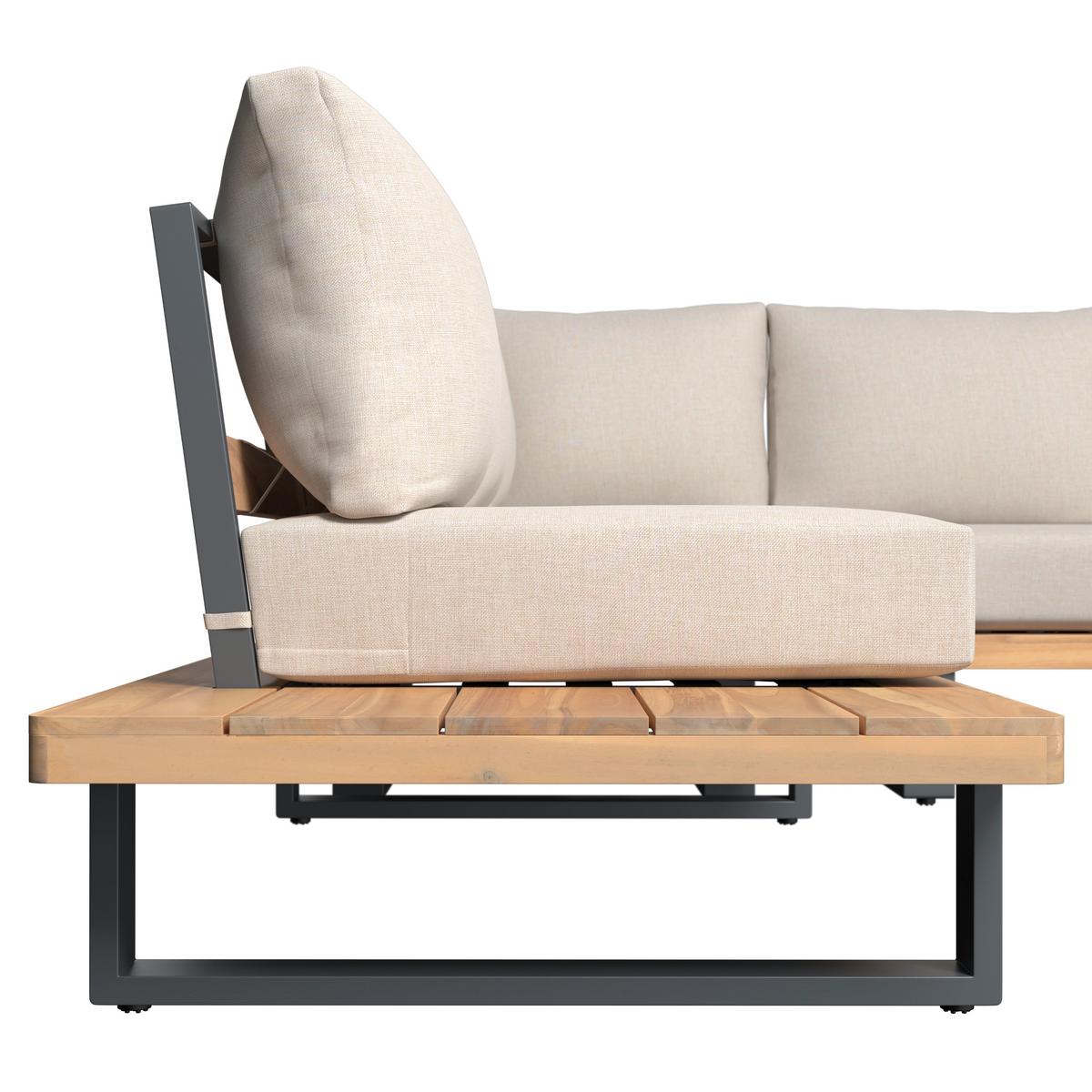 TERASOVÁ SEDACIA SÚPRAVA GABRIEL - farba akácie, Natur, kov/drevo - Mömax