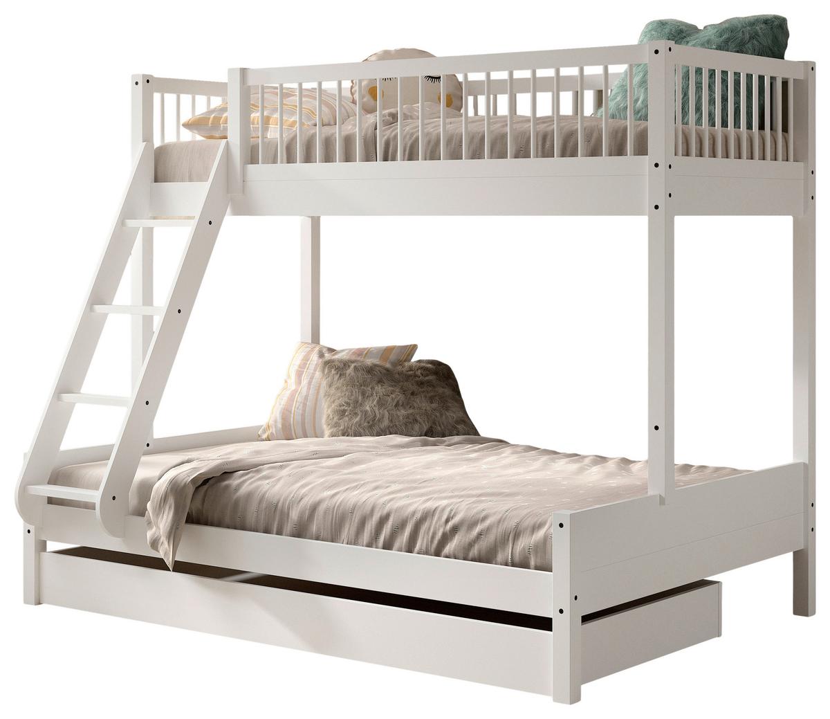 ETAGENBETT Forrest Weiß 90/140x200cm - Weiß/Naturfarben, MODERN, Holz (90/140/200cm) - Vipack