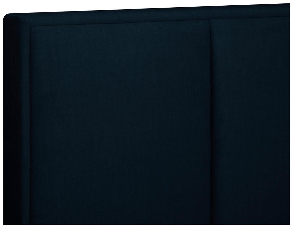 Boxspringbett mit Topper 180x200 cm Graz, Dunkelblau - Alufarben/Dunkelblau, MODERN, Textil (180/200cm) - MID.YOU