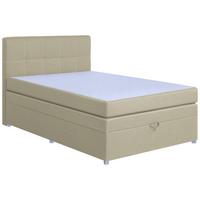 Boxspringbett Royal 140x200 Beige - Chromfarben/Beige, MODERN, Holzwerkstoff/Textil (140/200cm)