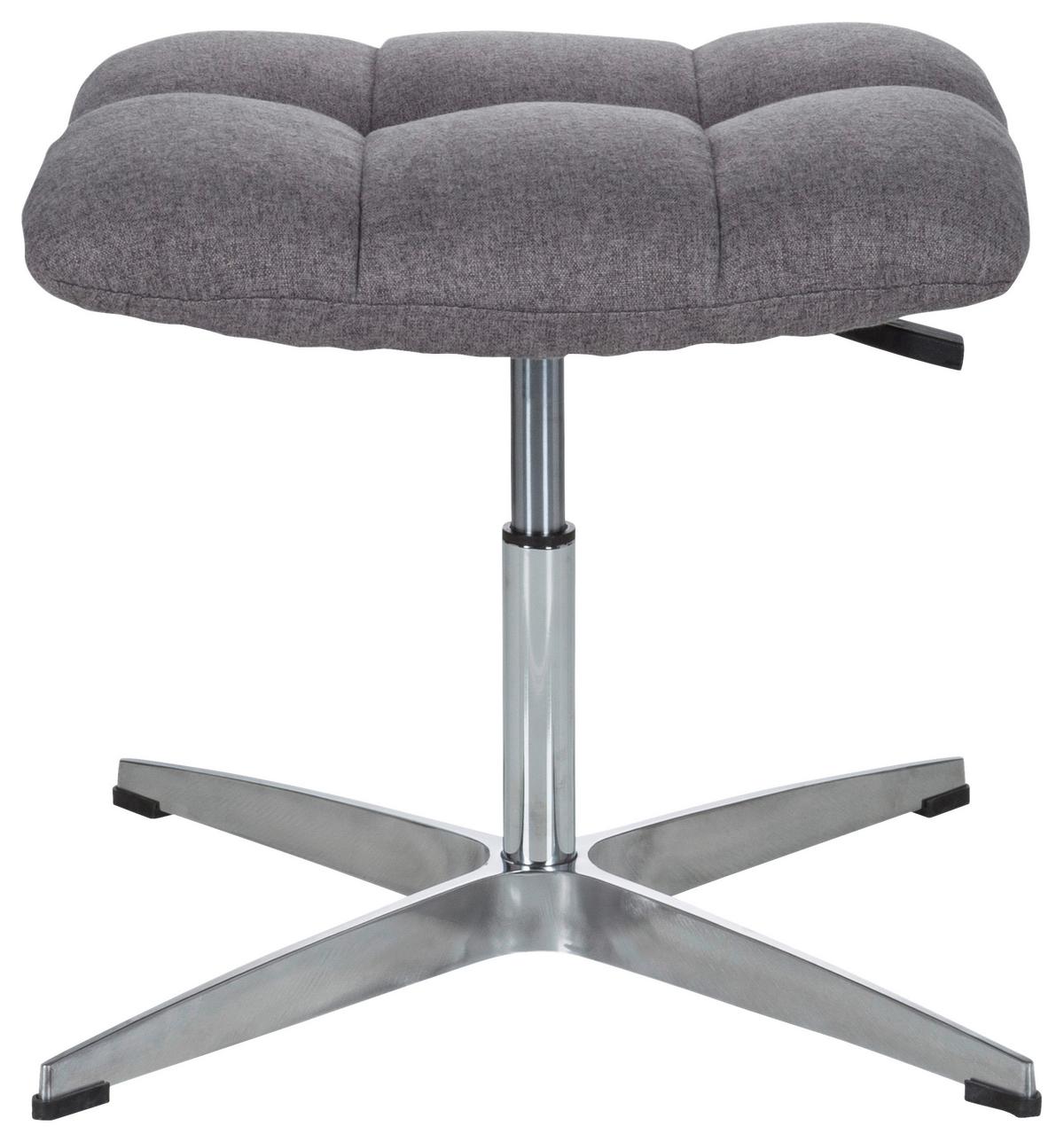 Bürohocker Saranto Grau - Silberfarben/Grau, MODERN, Textil/Metall (47/49/47cm) - MID.YOU