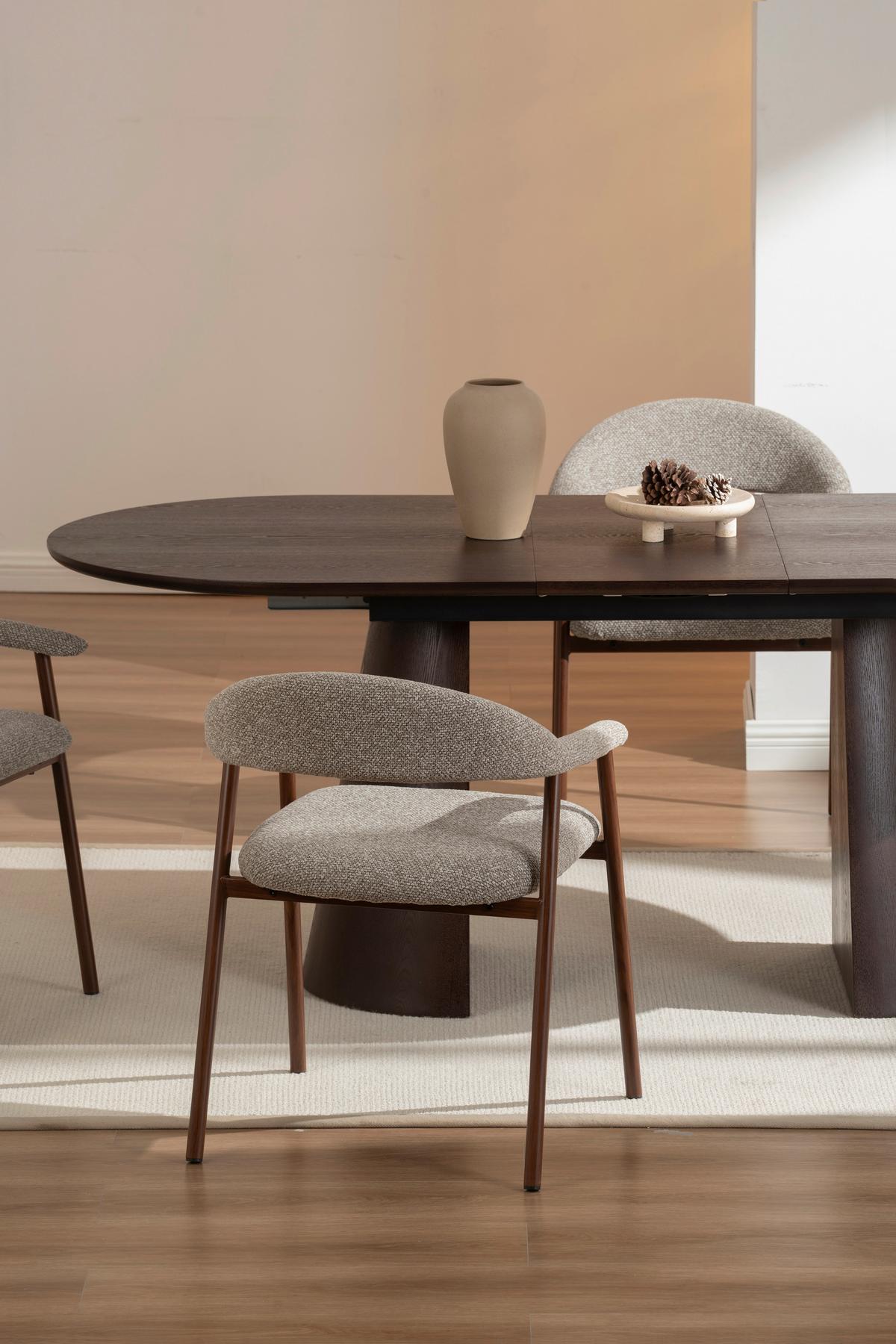 Armlehnstuhl Linea Taupe B: 59 cm - Taupe/Walnussfarben, Basics, Holz/Textil (59/75/62cm) - Livetastic
