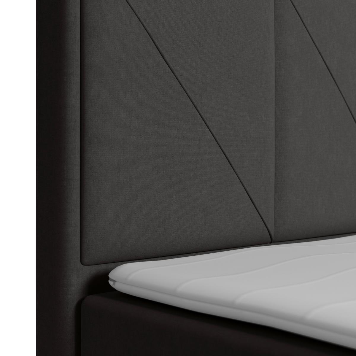 Boxspringbett Mit Bettkasten Oslo 180x200 Cm Anthrazit - Anthrazit/Schwarz, MODERN, Karton/Holzwerkstoff (180/200cm) - MID.YOU