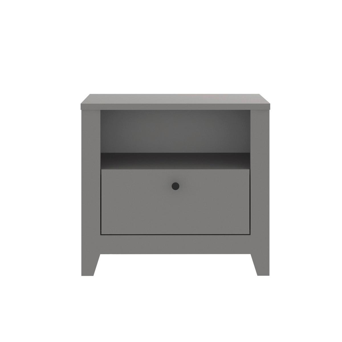 NACHTTISCH Bled Grau B: 55cm - Weiß/Grau, Design, Holzwerkstoff (55/35/50cm) - Livetastic