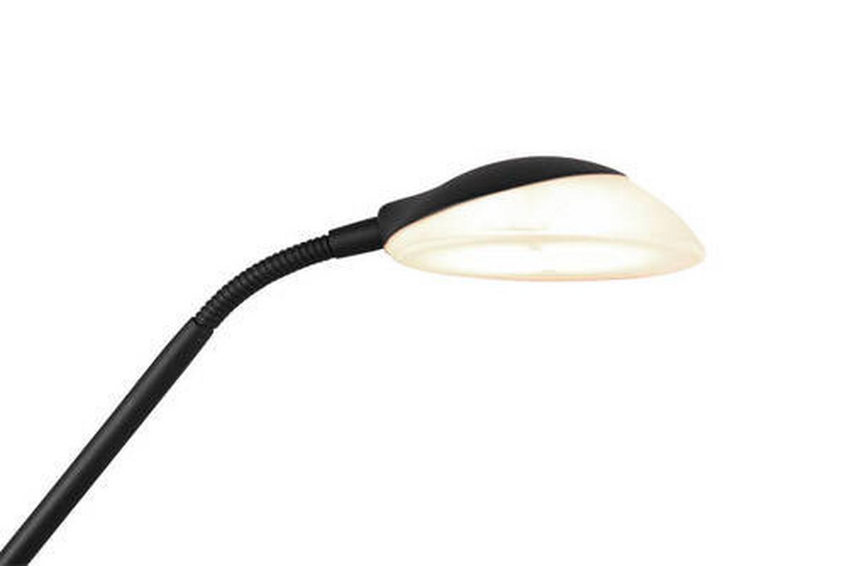 LED-Stehlampe dimmbar Schwarz/Weiß, Flexarm - Schwarz/Weiß, Basics, Glas/Metall (32,5cm)