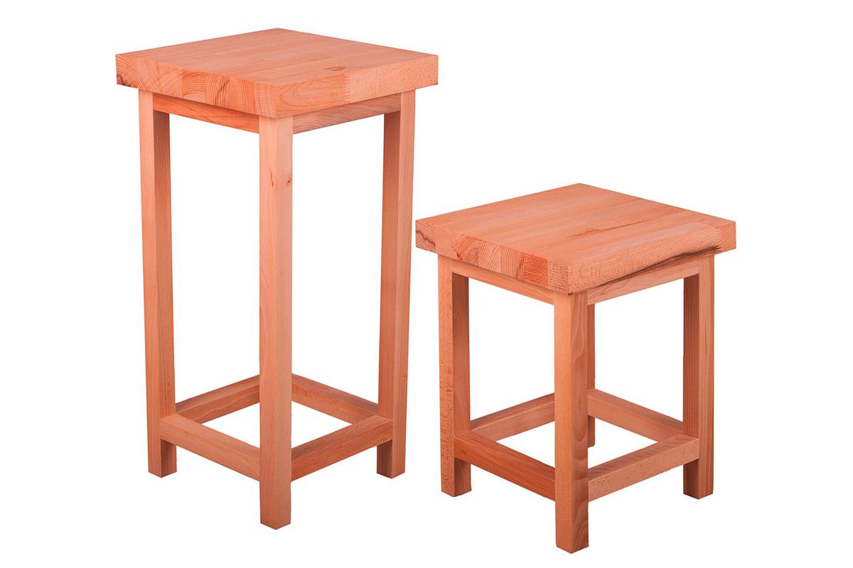 Gartenhocker Marco Echtholz Kernbuche Wetterfest - Kernbuche, Basics, Holz (30/60/30cm) - Gardenson