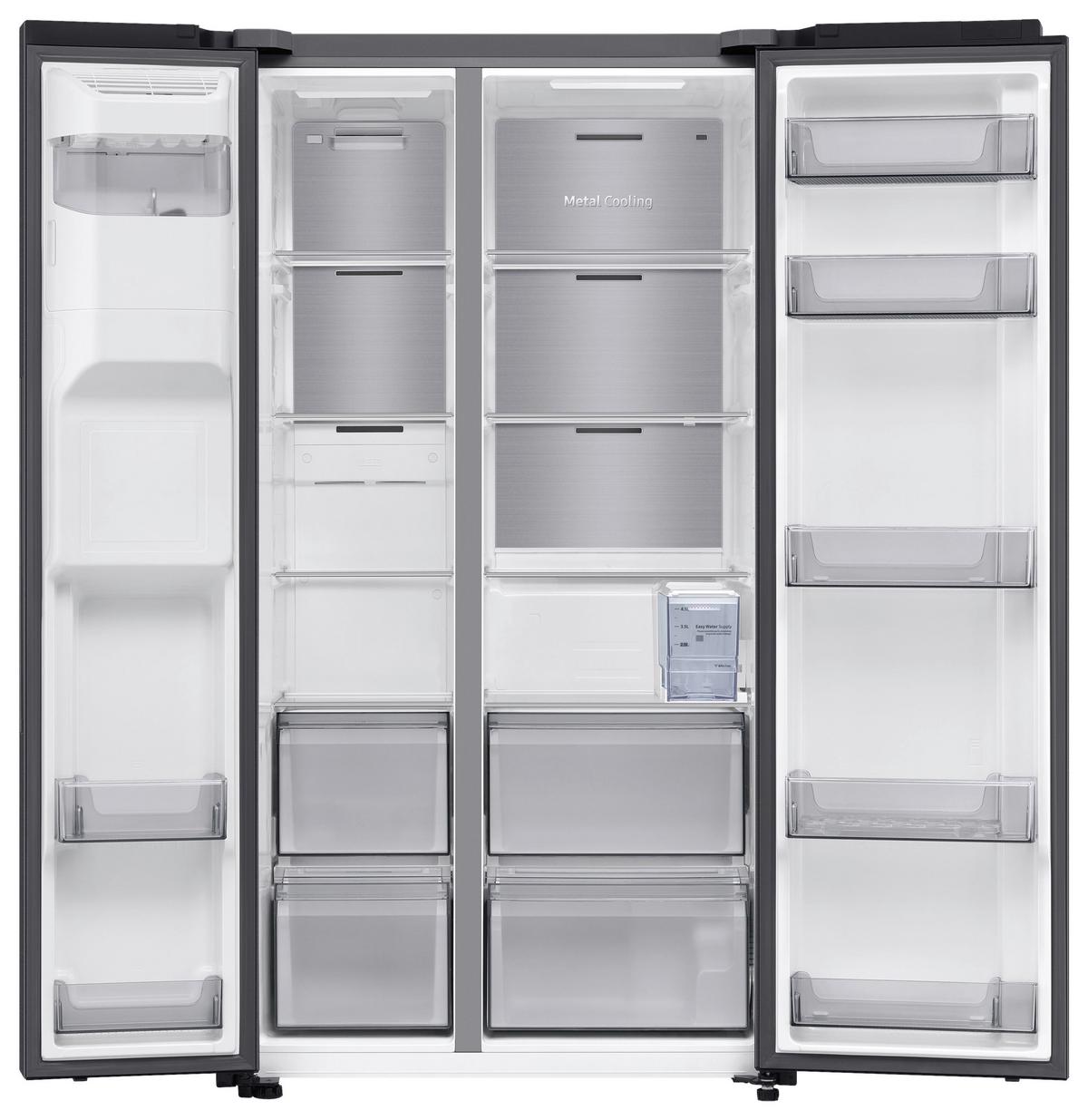 Side-by-side Rs70f65kefef Eekl: E, No-Frost - Schwarz, Basics, Glas/Kunststoff (91,2/178/72,6cm) - Samsung