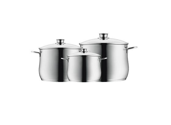 Kochtopfset Diadem 6-teilig inkl. Deckel - Chromfarben, KONVENTIONELL, Glas/Metall - WMF Kochtopfset Diadem 6-teilig inkl. Deckel - Chromfarben, KONVENTIONELL, Glas/Metall - WMF