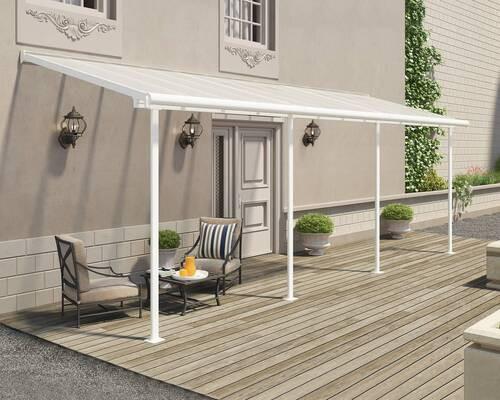Terrassenüberdachung Palram Sierra 230x670 Cm Weiß - Weiß, Basics, Metall (670/257/230cm)