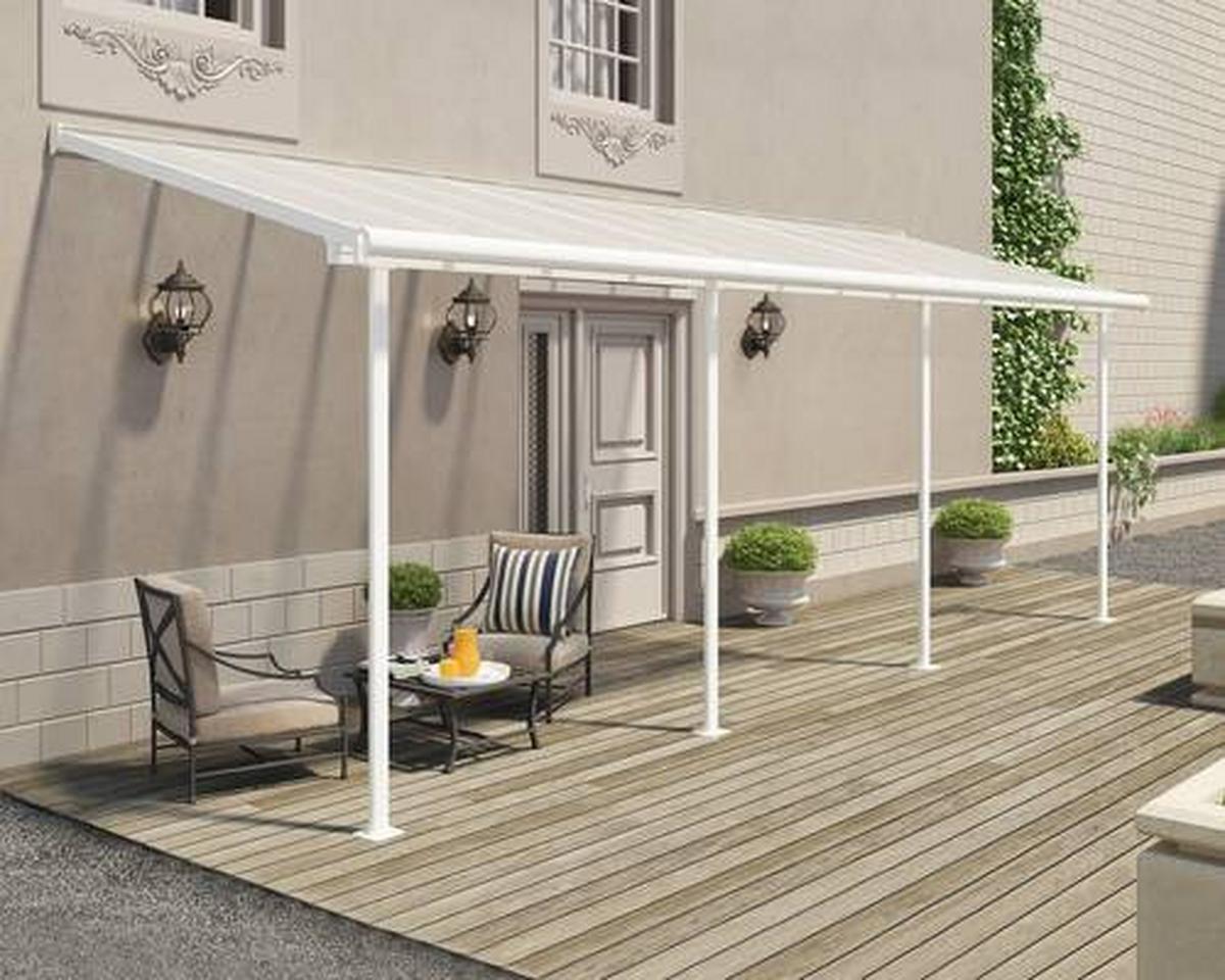 Terrassenüberdachung Palram Sierra 230x670 cm Weiß - Weiß, Basics, Metall (670/257/230cm)