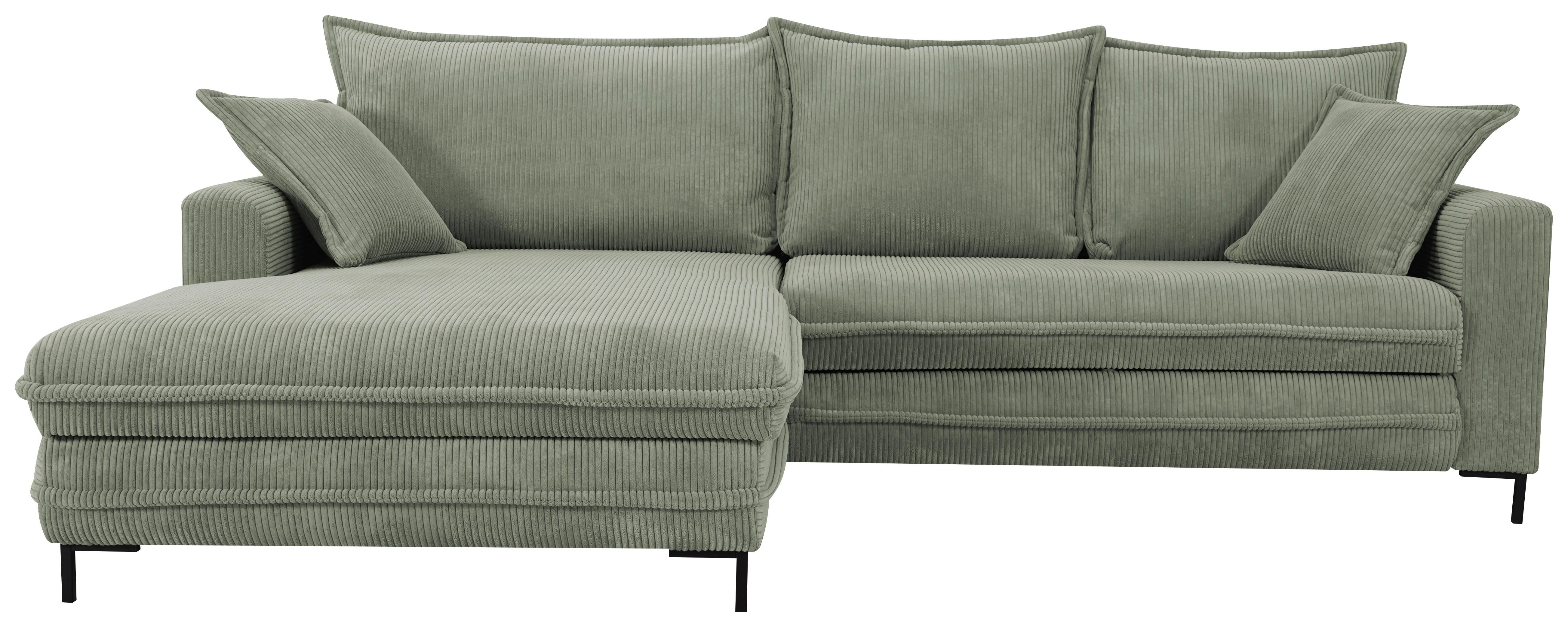 Ecksofa Armilla Grün S: 174x272 cm - Schwarz/Grün, Design, Textil (174/272cm) - MID.YOU