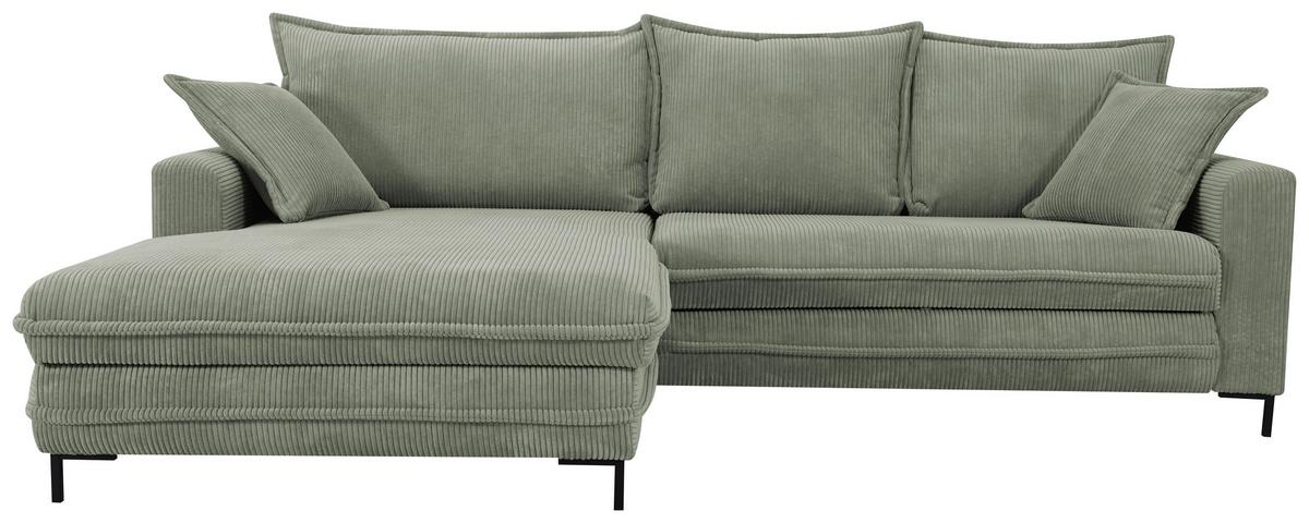 Ecksofa Armilla Grün S: 174x272 cm - Schwarz/Grün, Design, Textil (174/272cm) - MID.YOU