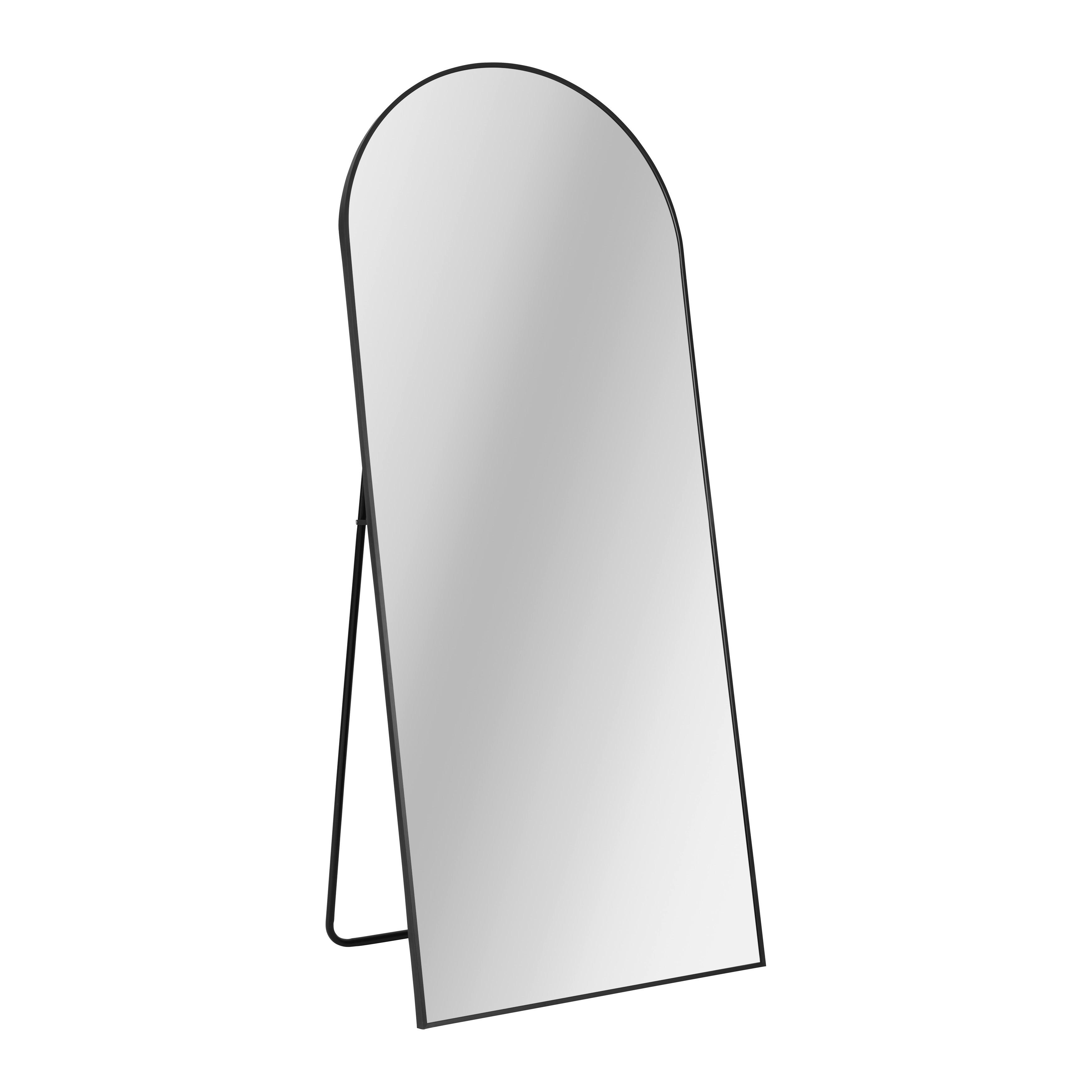 STOJACIE ZRKADLO BRITT - čierna, Modern, kov/sklo (70/170cm) - Mömax
