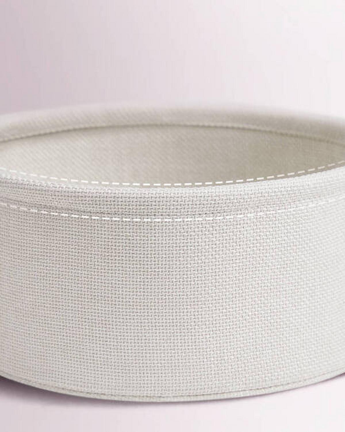 Beistelltisch Mit Korb Rosa, Weiß - Rosa/Weiß, Design, Holz/Textil (45/45/51cm) - Boxxx