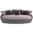 Big Sofa Aruba mit Kissen B: 238 cm Grau/Schwarz Lederlook - Schwarz/Grau, LIFESTYLE, Textil (238/80/140cm) - Luca Bessoni