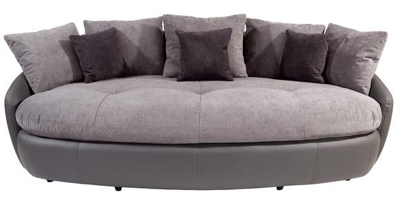 Big Sofa Aruba mit Kissen B: 238 cm Grau/Schwarz Lederlook - Schwarz/Grau, LIFESTYLE, Textil (238/80/140cm) - Luca Bessoni