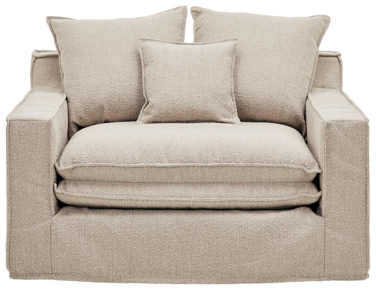 Sessel Aurora - Beige/Schwarz, Trend, Textil (129/92/105cm) - Livetastic