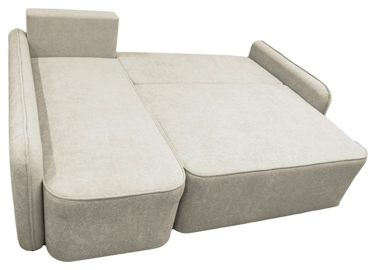 Ecksofa Fancy Creme 143x209 cm - Creme/Schwarz, Design, Textil (143/209cm) - MID.YOU