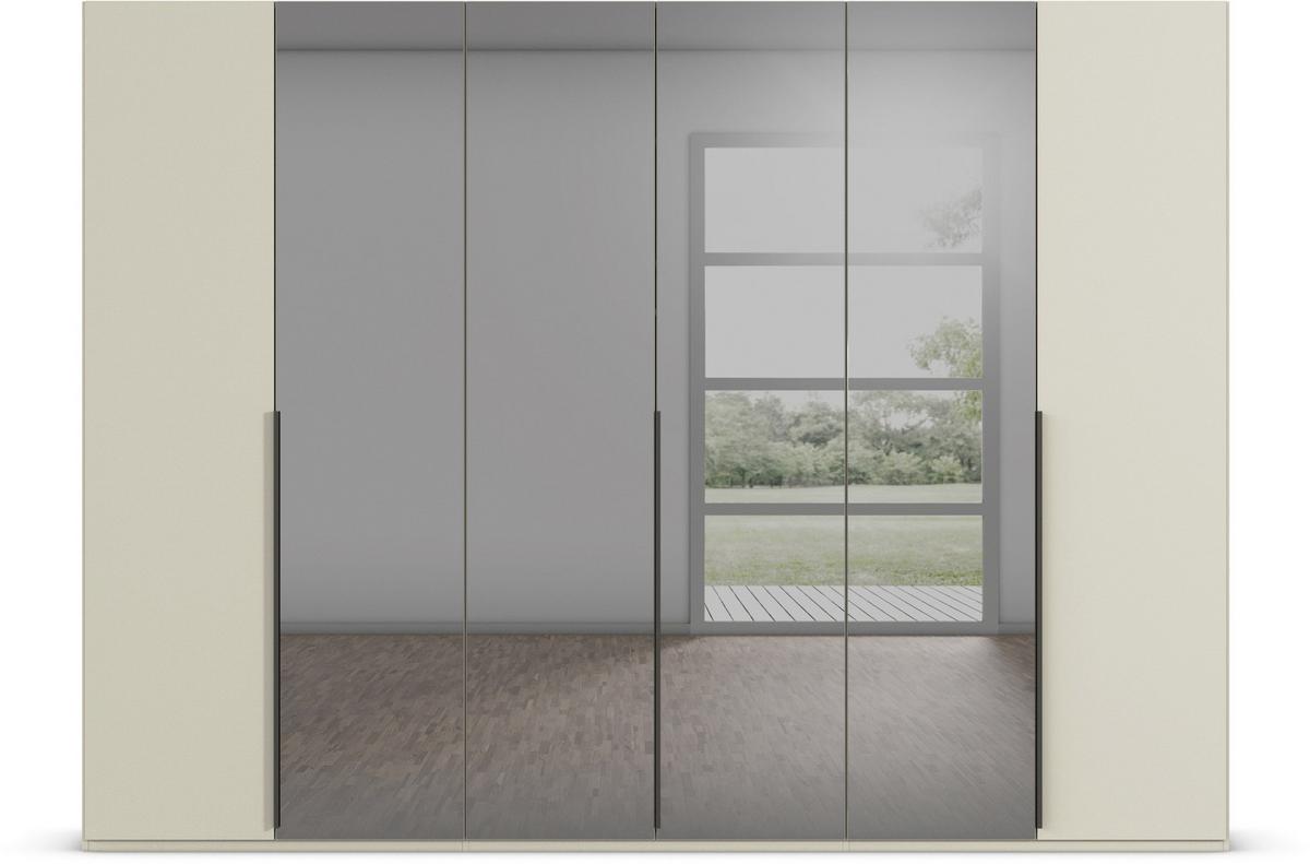 Drehtürenschrank Paola Grau Champagner B: 301 cm - Champagner/Grau, Trend, Glas/Holzwerkstoff (301/223/61cm) - Rauch Möbel