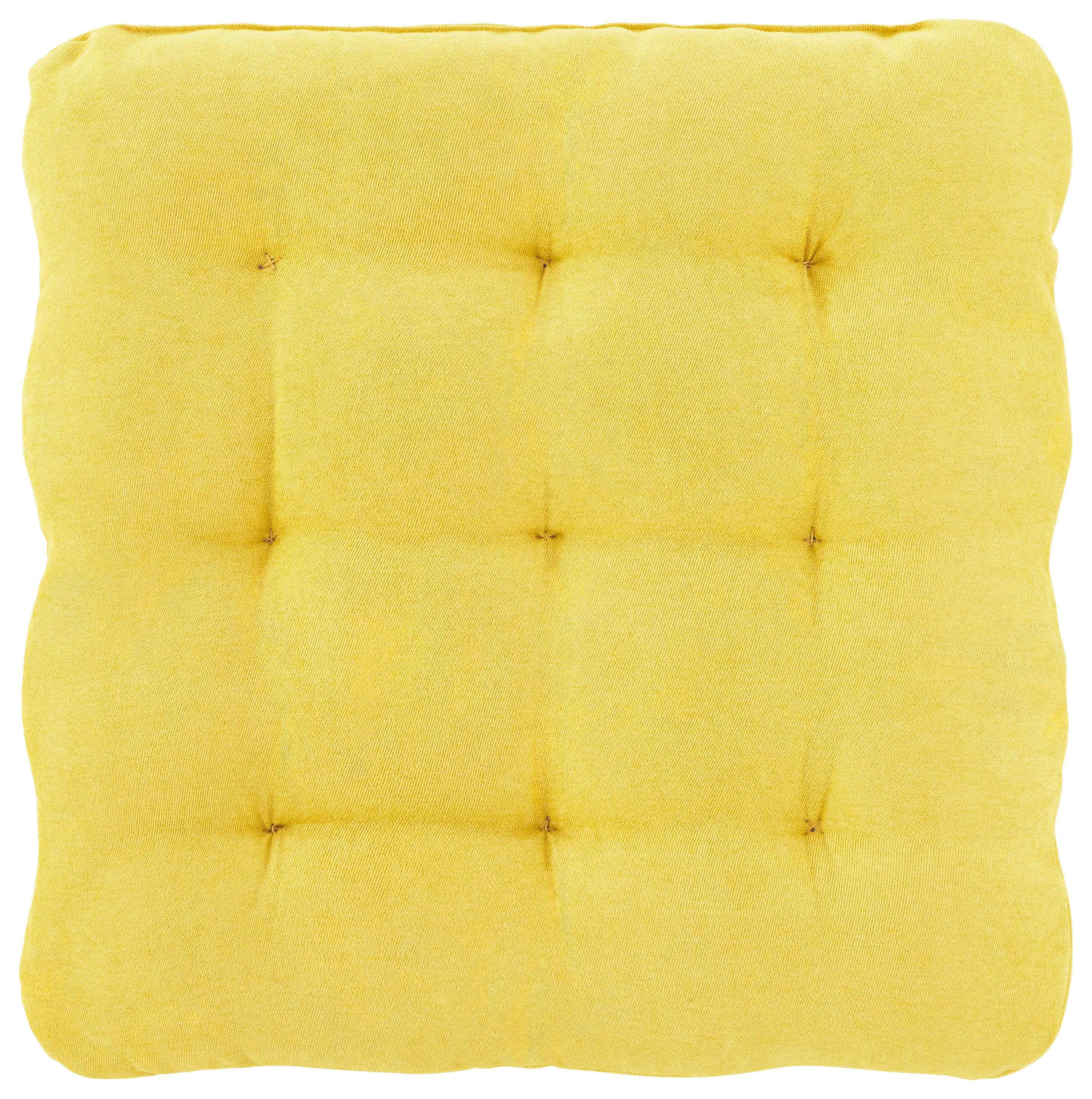 Sedák Nizza, 40/40cm, Žlutá - žlutá, textil (40/40cm) - Modern Living