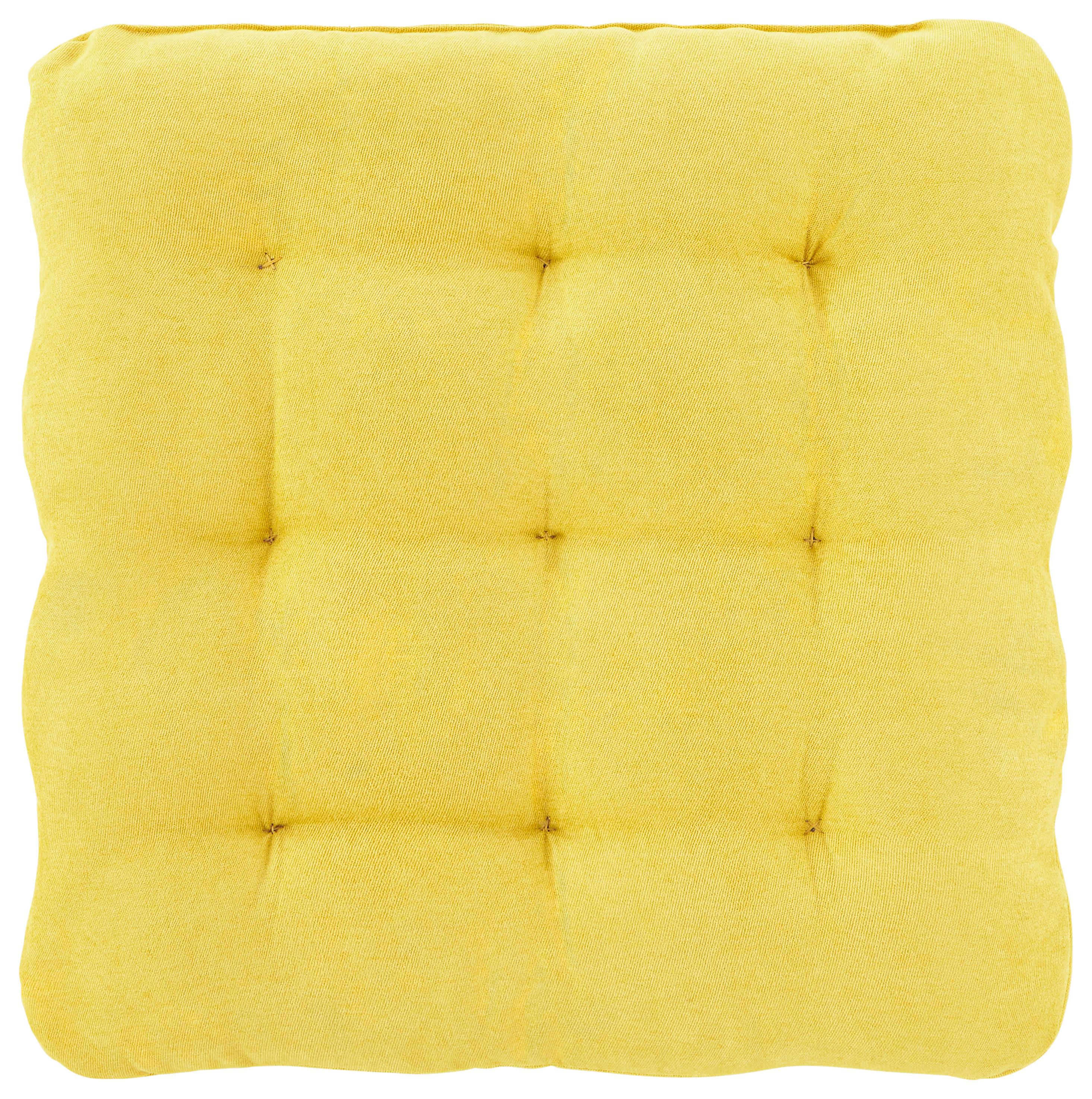 Sedací Vankúš Nizza, 40/40cm, Žltá - žltá, textil (40/40cm) - Modern Living