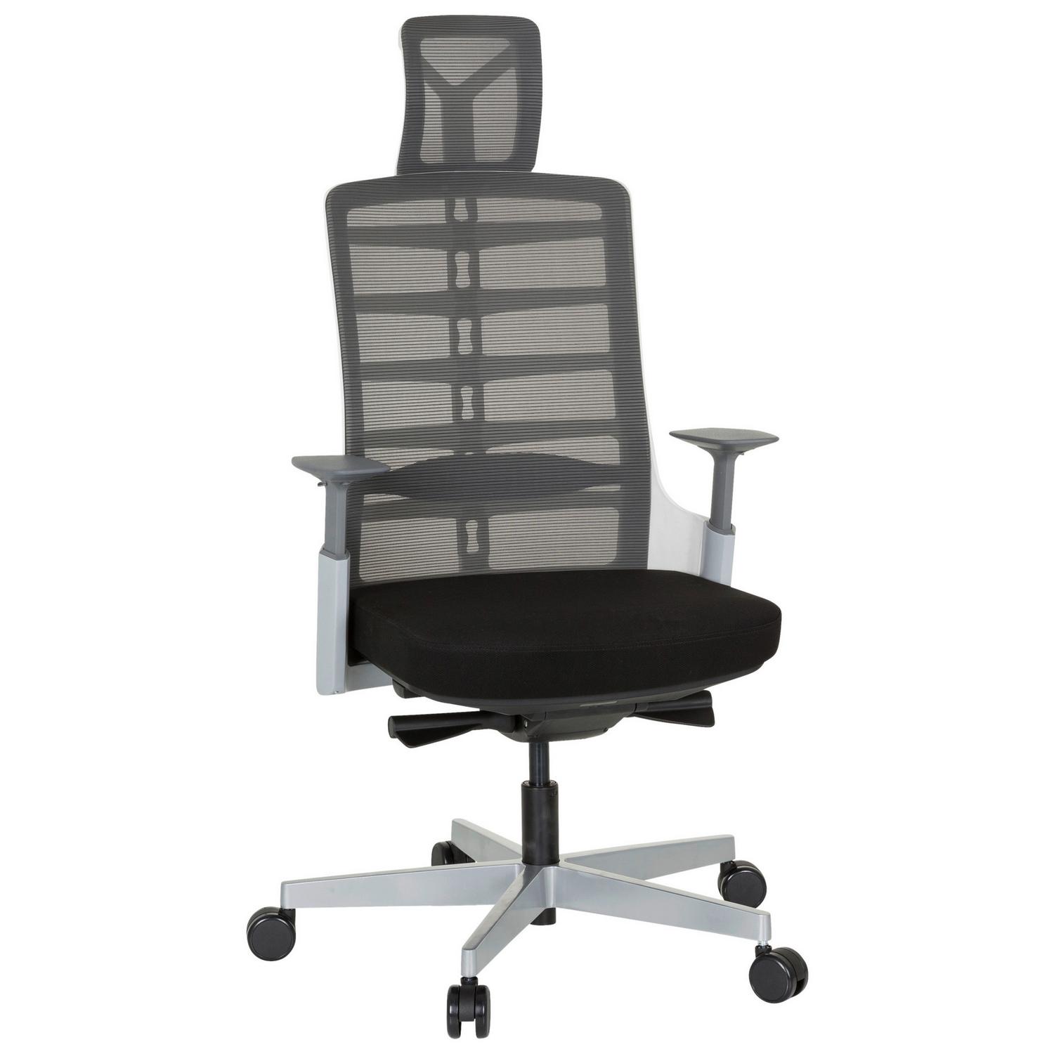 Drehstuhl Skarif Grau/Schwarz/Weiß Grau, Schwarz, Weiß 64x128x62 cm