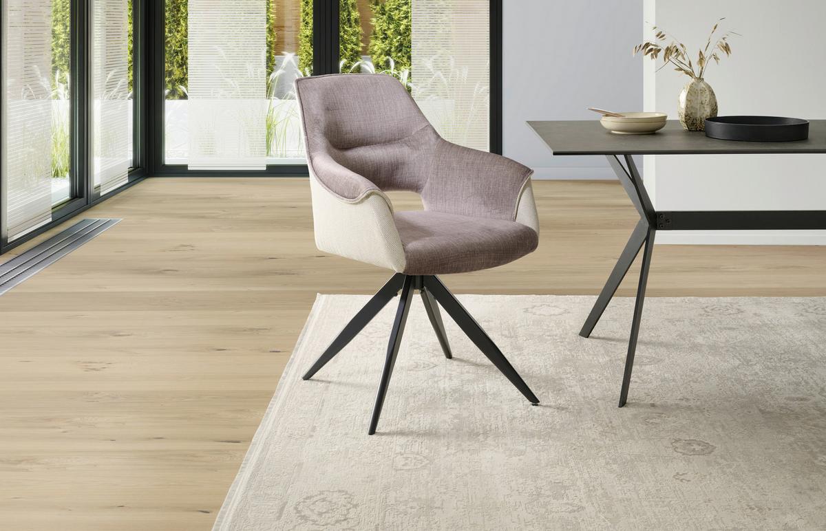 Armlehnstuhl Kiran Samt Beige, B: 62 Cm - Beige/Schwarz, KONVENTIONELL, Textil/Metall (62/86/64cm) - MID.YOU