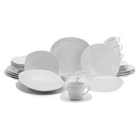 Kombiservice Porzellan 6 Personen Geschirr Set - Weiß, Basics, Keramik - Creatable