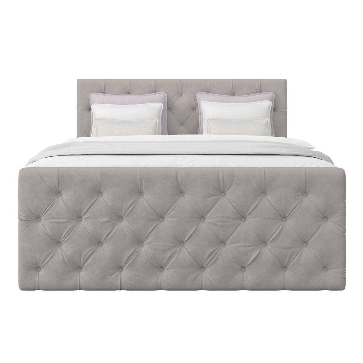 Boxspringbett Elio Silberfarben 180x200 cm H2 - Beige/Silberfarben, ROMANTIK / LANDHAUS, Textil (180/200cm) - James Wood