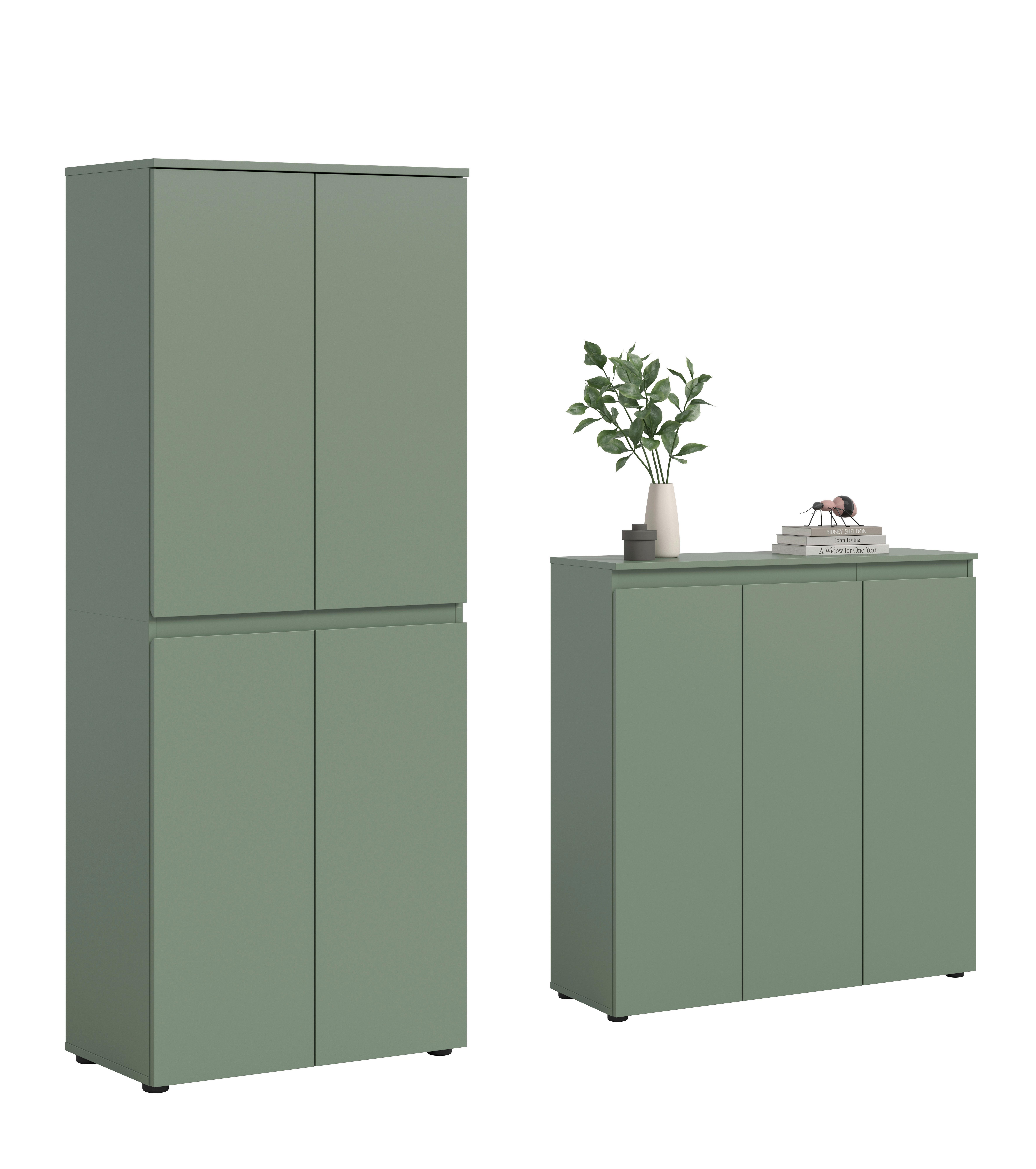 Garderobenschrank Scarpa Graugrün B: 140 Cm