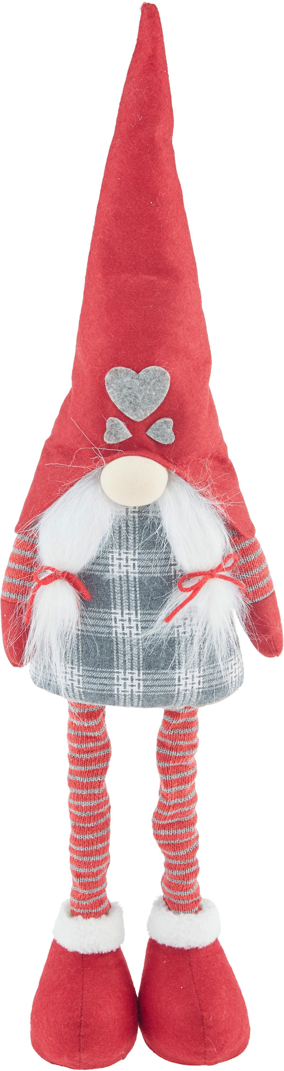 Wichtelfigur Textil/ Kunststoff H: 56-68 Cm - Rot/Weiß, Basics, Kunststoff/Textil (18/56-70/11,5cm) - Luca Bessoni