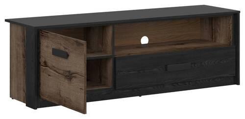 Lowboard Kassel TV Stand - Eichefarben/Schwarz, Design, Holzwerkstoff (150/49/41cm)