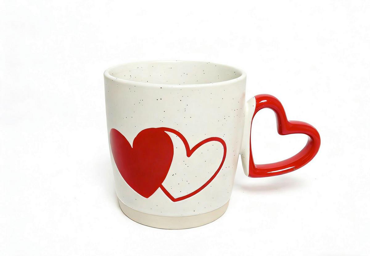 KAFFEEBECHER LOLA - Rot/Creme, Basics, Keramik (8,5/9cm) - Luca Bessoni
