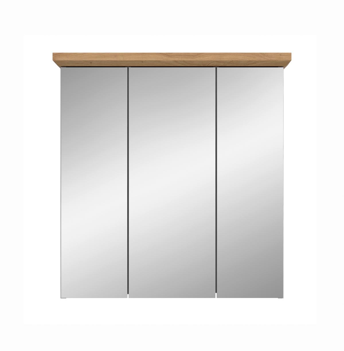 SPIEGELSCHRANK Verona Lärchefarben B: 69cm - Lärchefarben, Trend, Glas/Holzwerkstoff (69/71/21cm) - MID.YOU