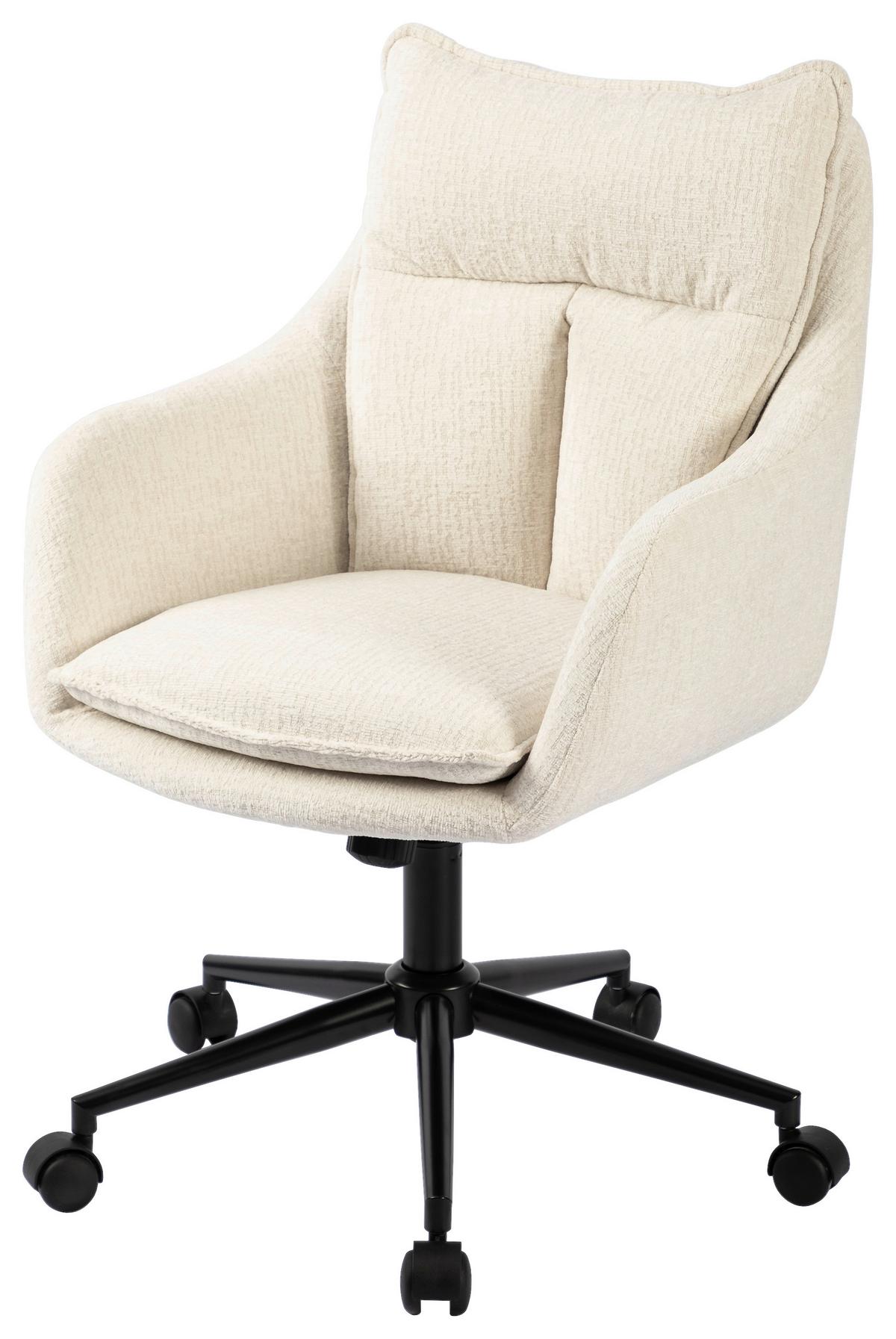 Drehstuhl Siena Beige B: 58 cm - Beige/Schwarz, MODERN, Kunststoff/Textil (58/85-93/58cm) - MID.YOU