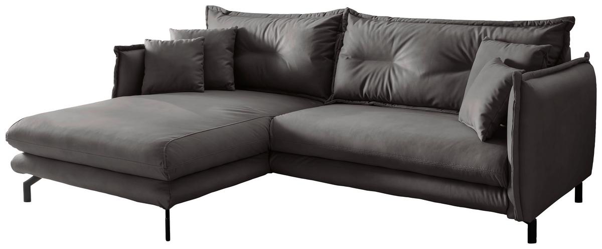 Ecksofa Lava Anthrazit S: 180x255cm - Anthrazit/Schwarz, MODERN, Textil (180/255cm) - Livetastic