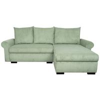 Eckschlafsofa Vasco Grün S: 233x168 cm - Schwarz/Grün, Trend, Textil (233/168cm)