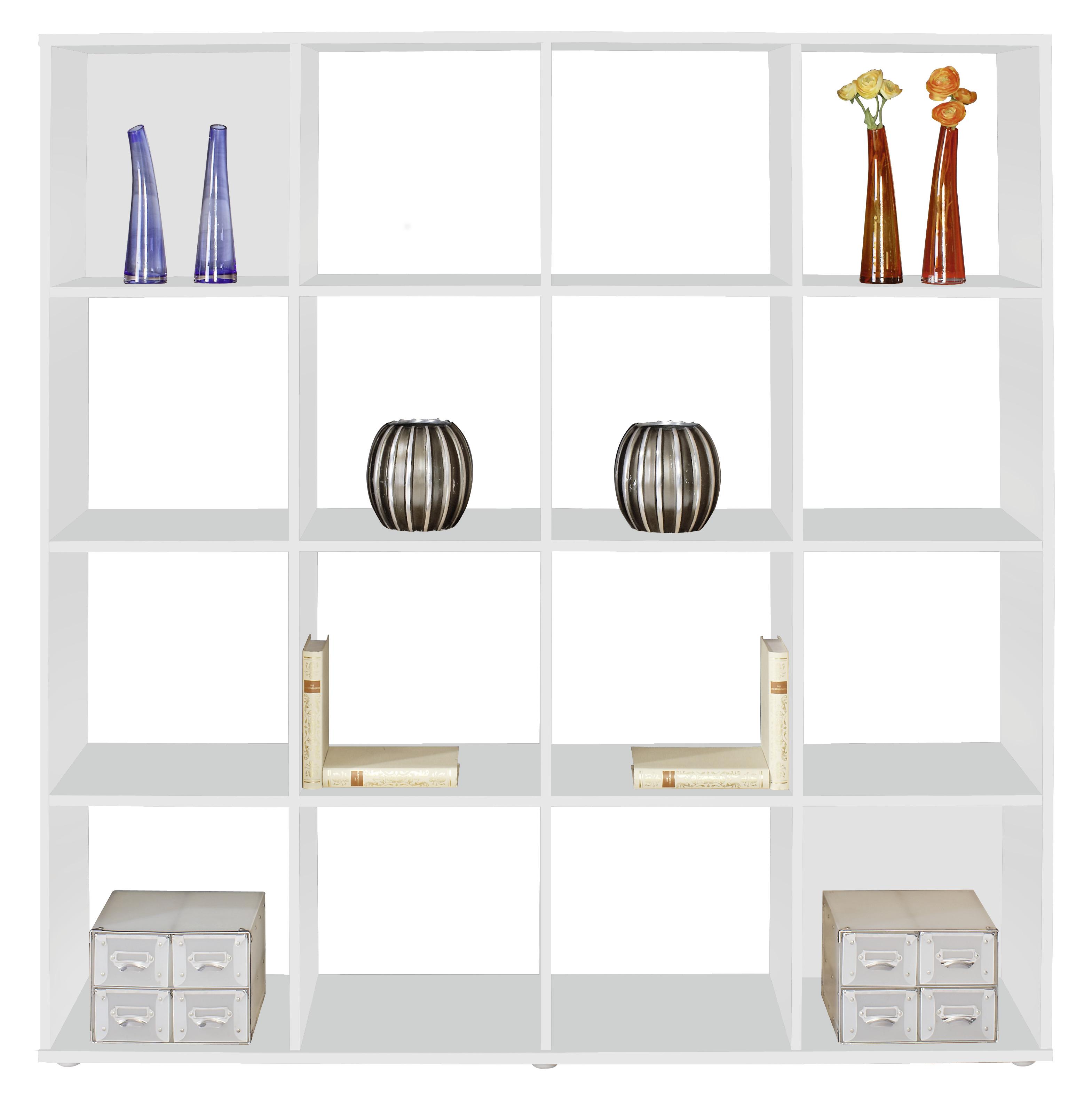 Raumteiler Berni B: 158 Cm Weiß - Alufarben/Weiß, MODERN, Holzwerkstoff (158/158/34cm)