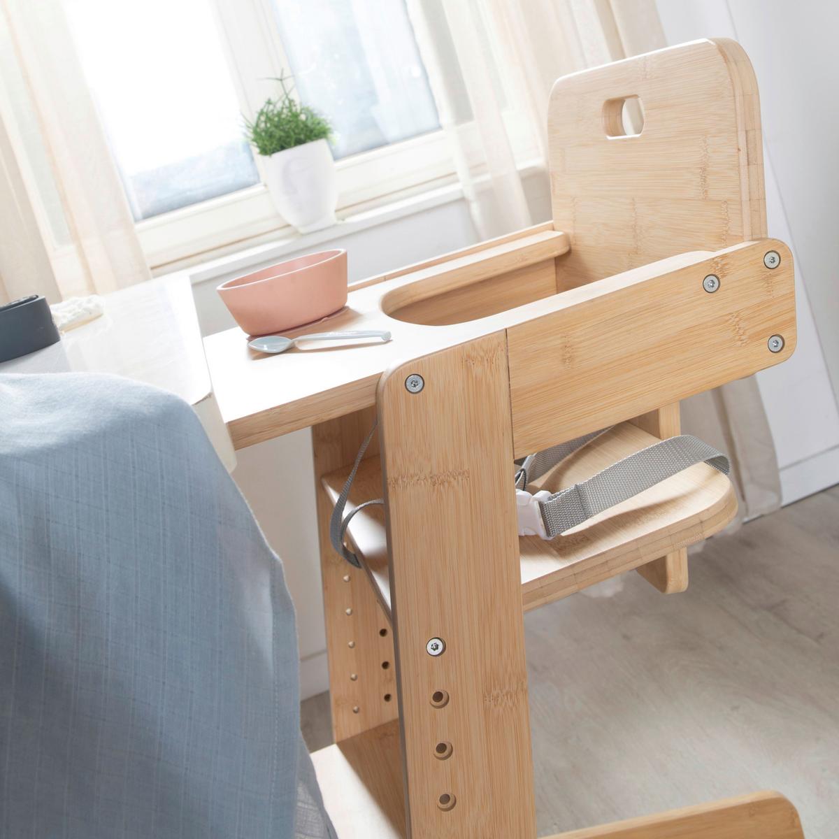 Hochstuhl Luna Bambus Masiv Mitwachsend - Naturfarben, Basics, Holz (45/86/50cm) - Roba