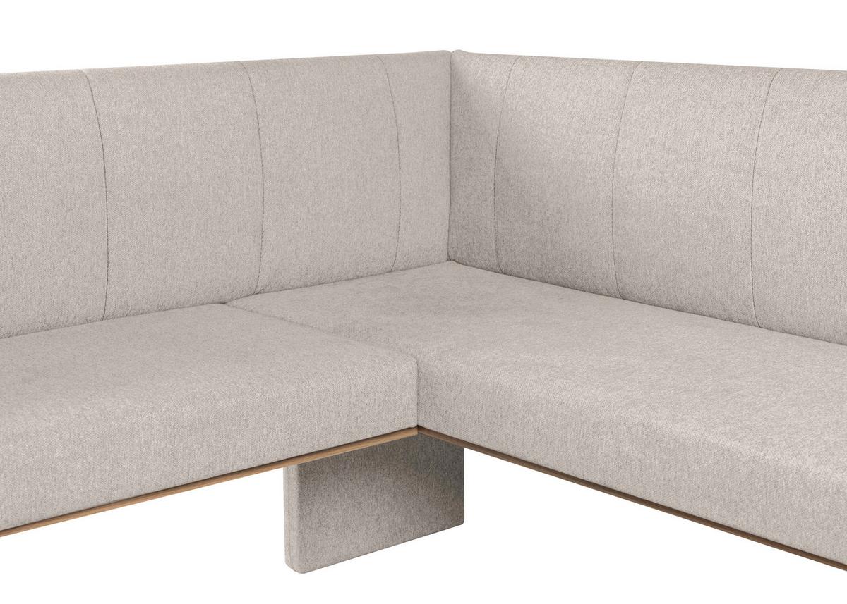 Eckbank Emma II Webstoff beige, B: 150 cm - Eichefarben/Beige, KONVENTIONELL, Holzwerkstoff/Textil (150/185cm)
