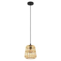 ZÁVESNÉ SVIETIDLO MONTEZUELO - čierna/prírodná farba, Design, kov/drevo (24/150cm) - Eglo