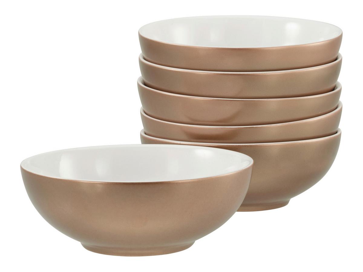 Schüssel Golden Days Weiß, Goldfarben - Goldfarben/Weiß, Basics, Keramik - Creatable