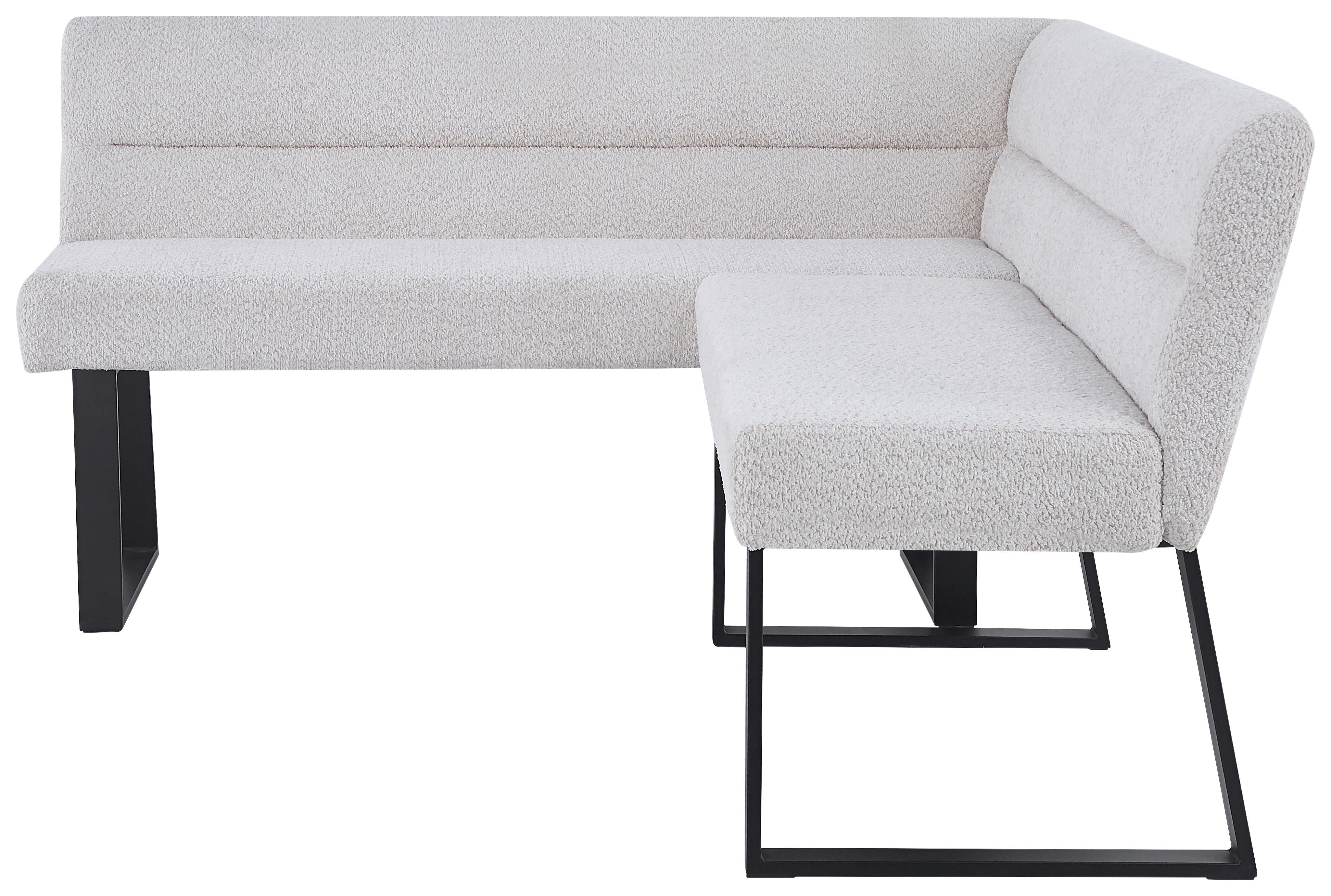 Eckbank Kea Beige, S: 150x190 cm - Beige/Schwarz, KONVENTIONELL, Textil/Metall (150/190cm) - MID.YOU