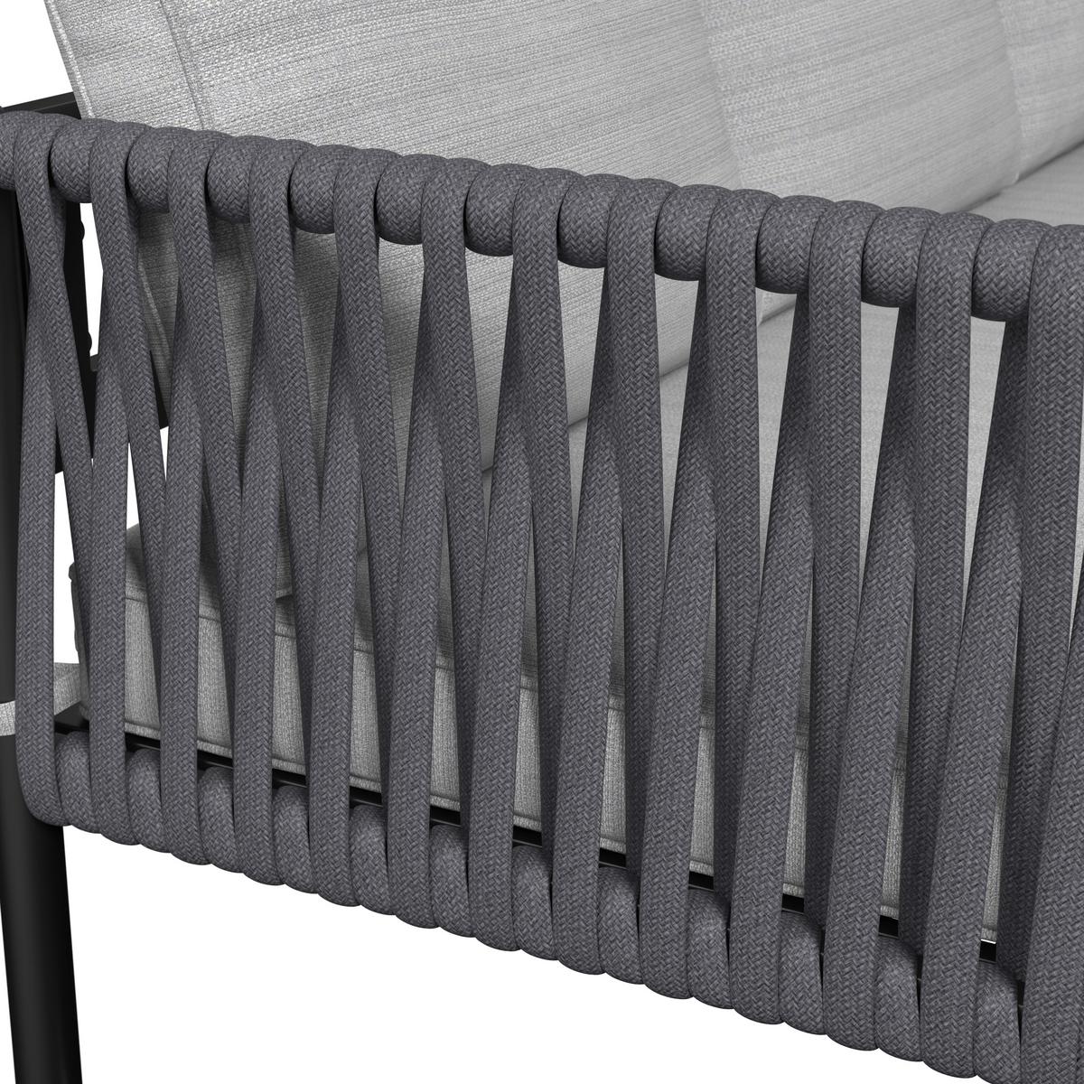 JEDÁLENSKÁ TERASOVÁ SÚPRAVA POLLY - sivá/svetlosivá, Modern, kov/textil - Bessagi Garden