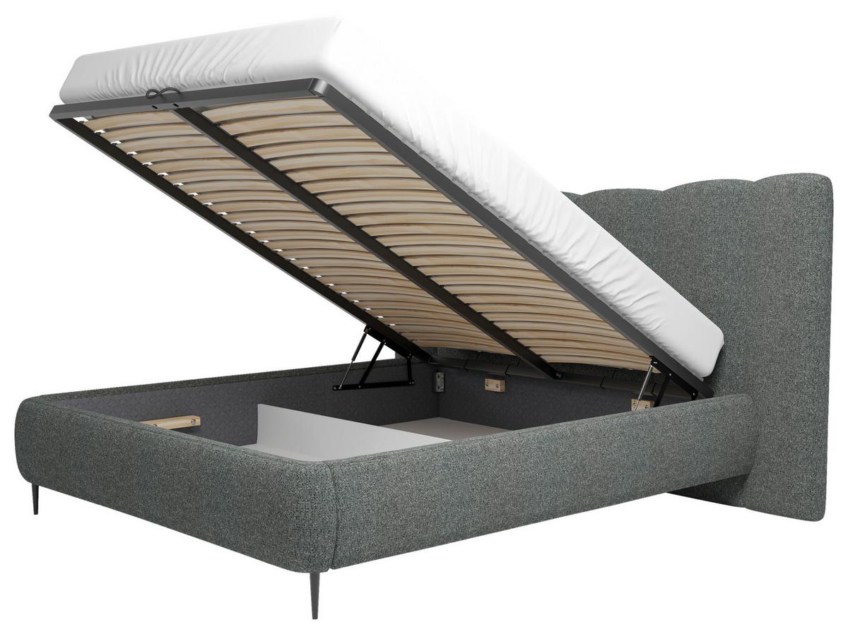 Polsterbett Nook 140x200 Cm Anthrazit - Anthrazit, MODERN, Holz/Holzwerkstoff (140/200cm) - MID.YOU