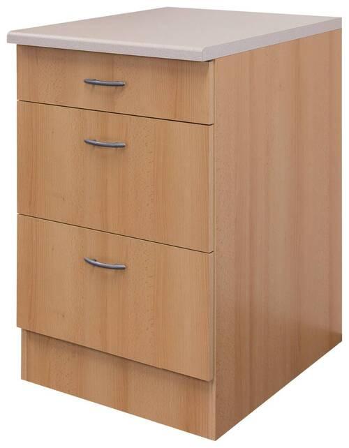 Schubkastenunterschrank Nano Buchefarben B: 60 cm - Beige/Buchefarben, KONVENTIONELL, Holzwerkstoff (60/85/60cm) - FlexWell