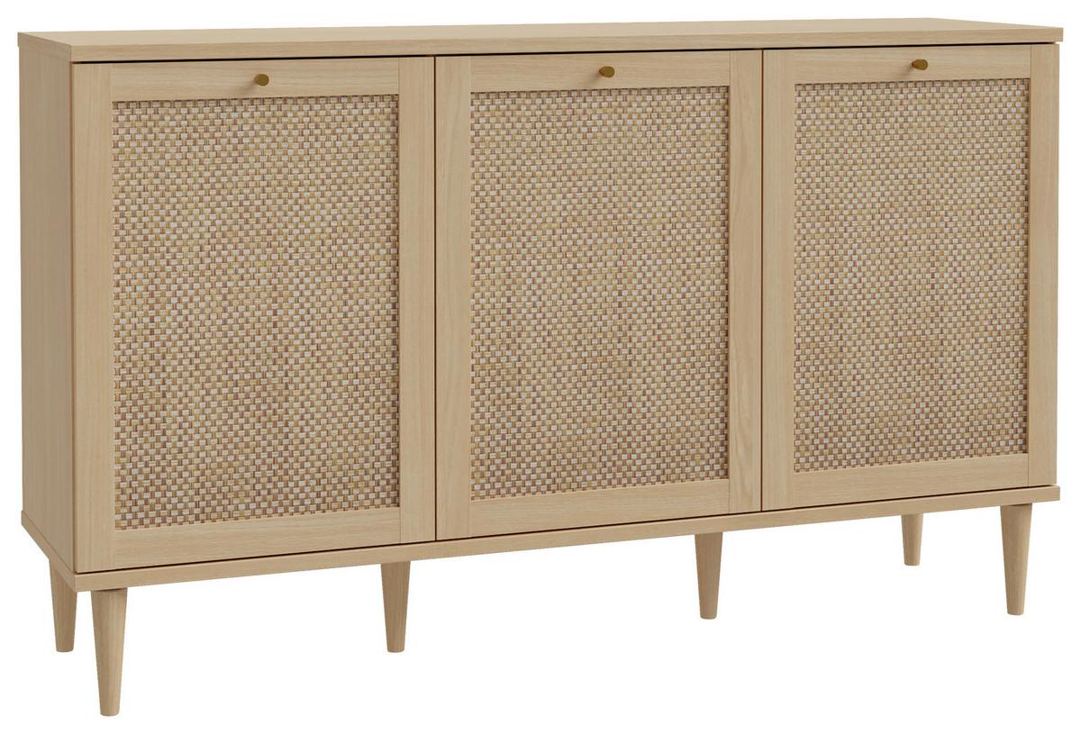 Komoda Calasetta š: 150 cm - barvy dubu/barvy zlata, Natur, kov/dřevo (149,8/89,8/41,4cm)