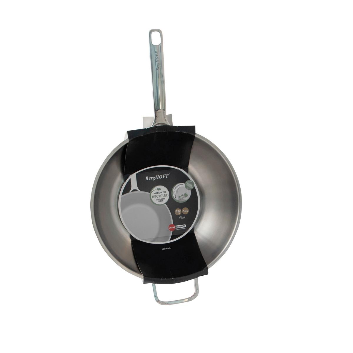 Wokpfanne Silberfarben D: 30 cm - Silberfarben, Basics, Metall (30/30/9.7cm)